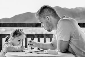 A father with a daughter, child custody family law attorney