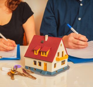 Divorce and dividing a property concept