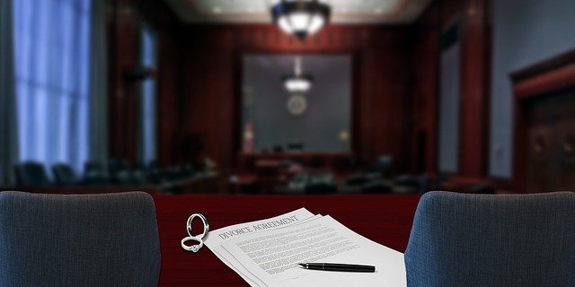 Divorce case in a court
