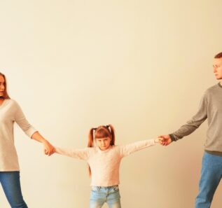 Divorced parents arguing about child custody